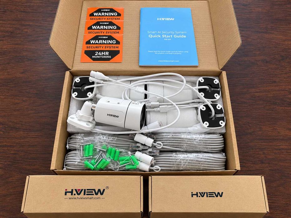 Комплект видеонаблюдение H.VIEW 4 камери 5MP PoE + NVR 4K 2TB (DVR)