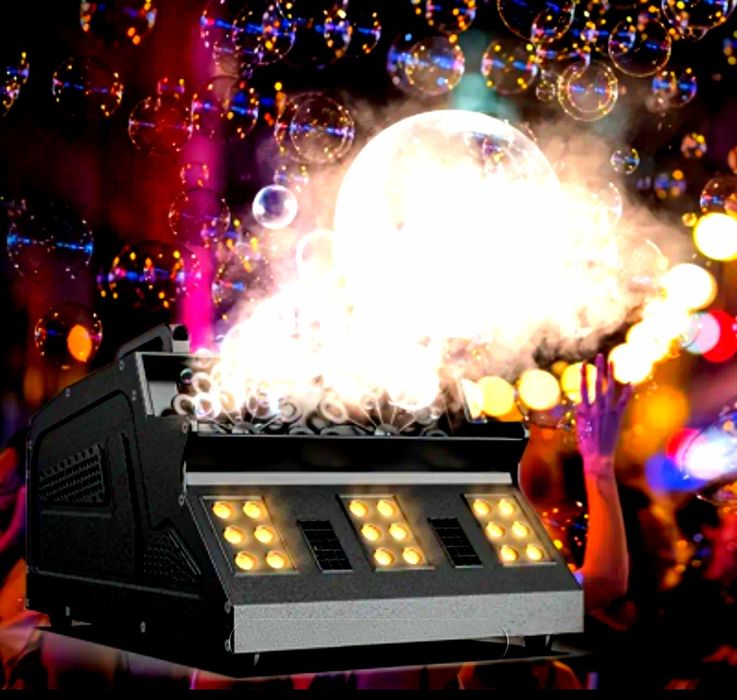 Aparat de fum si bule NOU in cutie+solutie fum 10 l+ solutie bule 5 l.