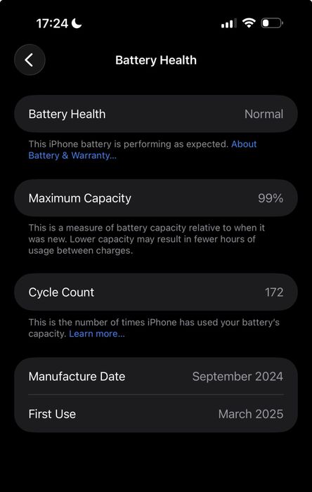 Iphone 16 pro max 99% battery Бартер