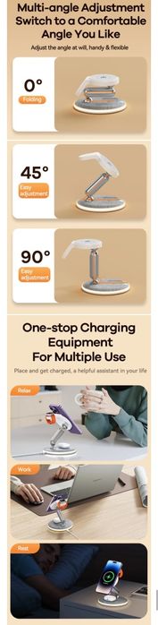 Remax RP-W90 3в1 Док-станция MagSafe 22W для iPhone 16 iWatch AirPods