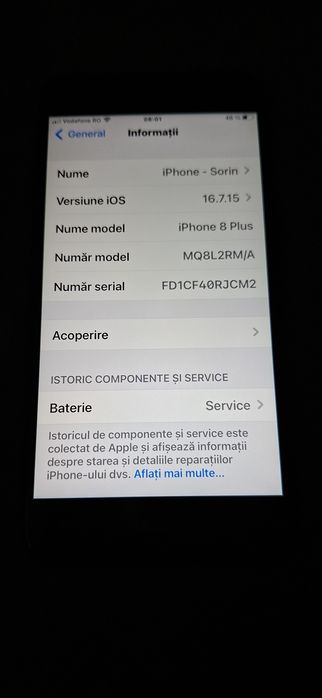Vand schimb Iphone  8 plus black
