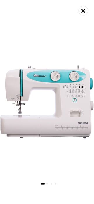 Masina de cusut electromecanica Minerva LV770, 32 programe, 850 imp/min, 70 W, alb/Turcoaz
