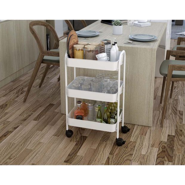 Метална сервизна количка в черно или бяло