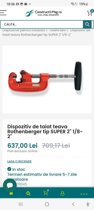 Dispositiv de taiat teava de otel  Rothenberger