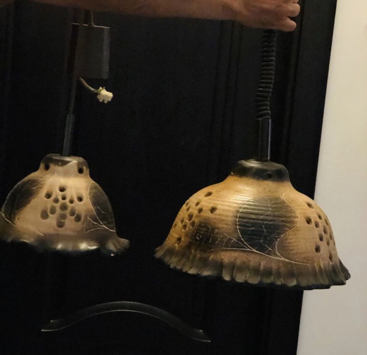 Mid century 2 lampa pendul ceramica
