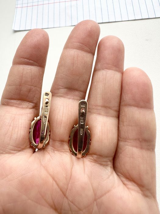 Советские золотые сережки