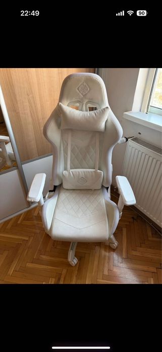 scaun gaming alb