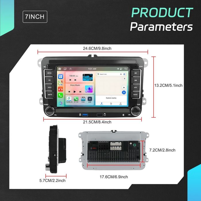 Navigatie Android VW Golf Passat Octavia 4GB RAM, 64GB ROM, Octa Core