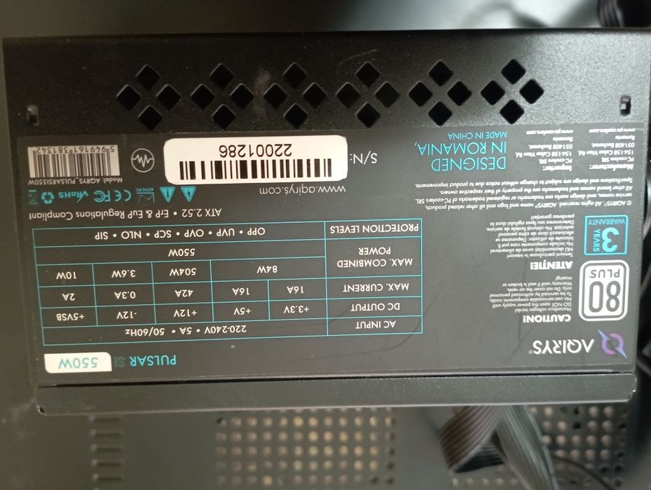 Sursă aqiris 550W 80 PLUS bronze