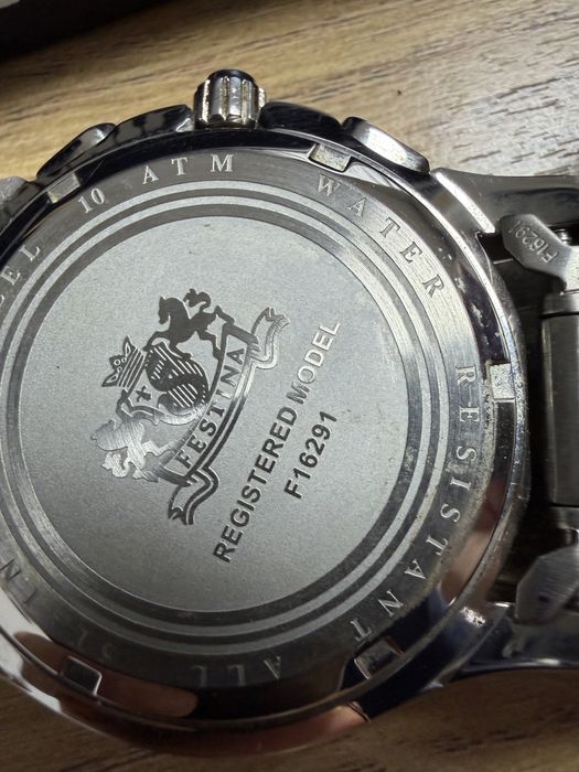 Vand ceas Ceas FESTINA cronograf de otel inoxidabil, Argintiu