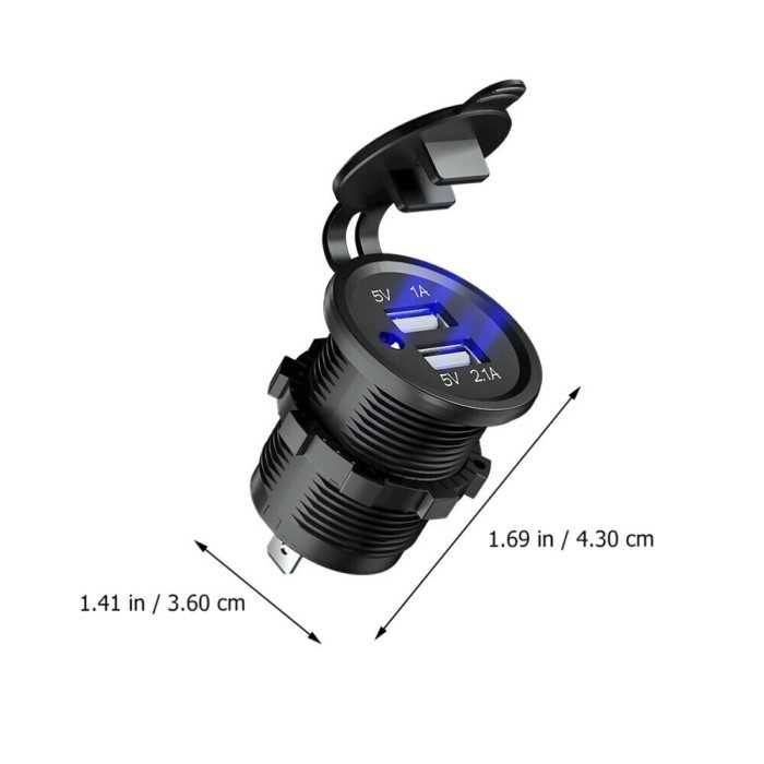 Двойно USB зарядно Automat, 12 - 24V, Черен
