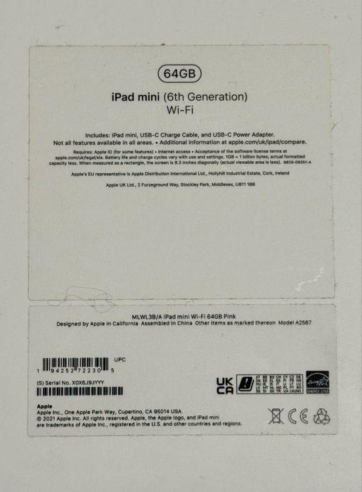 Ipad mini 6 64GB full box