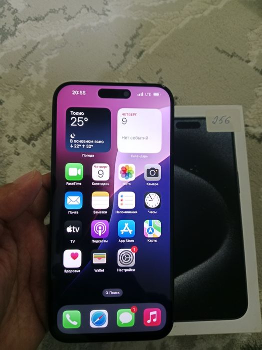 iPhone 15pro max 256гб фейс жасайды акб87%
