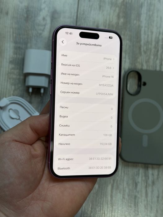 Iphone 16 128 GB Pink Безупречен - 89 % Battery