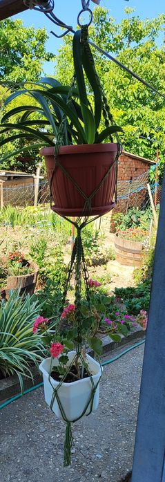 Двойно Макраме  за две саксии 14  лв..  двуцветни и бели 6.00лв.Канап