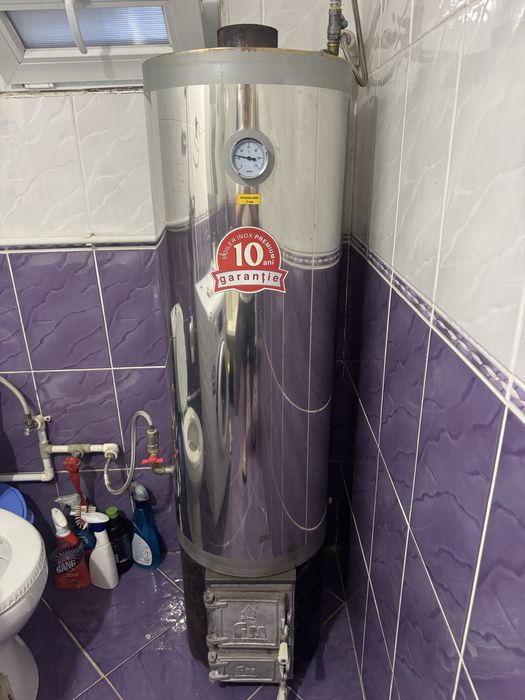 Boiler inox pe lemne 120 litri – stare foarte buna