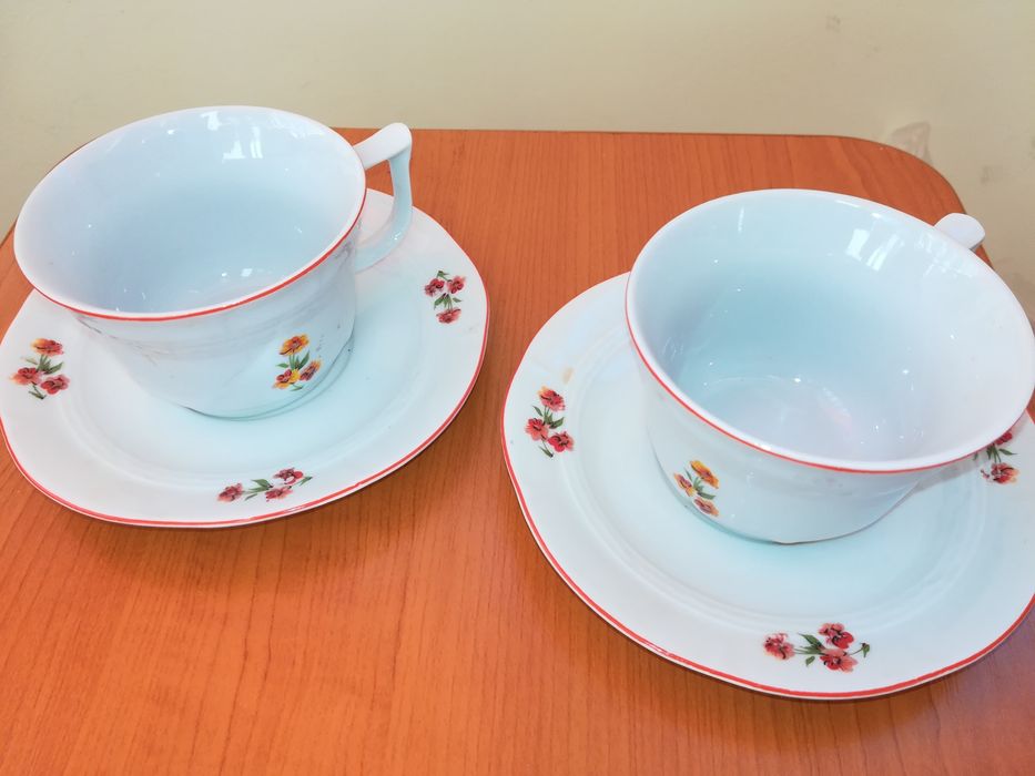 Set ceramică cafea/ceai vechi fără defecte!