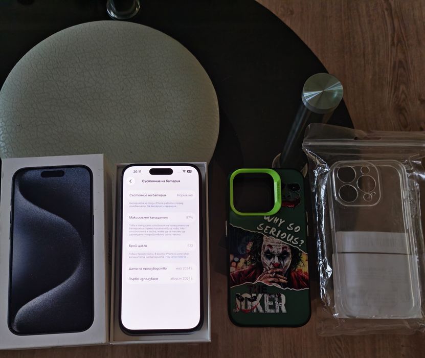 iPhone 15 Pro Blue Titanium (Син) 87% Батерия.