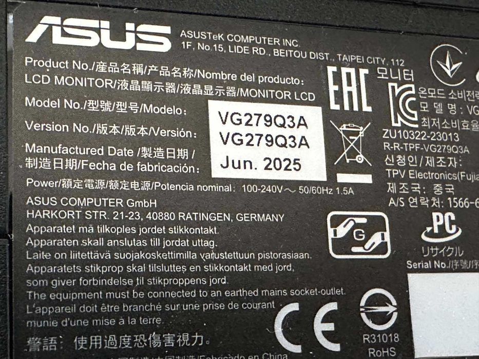 ASUS TUF Gaming VG279Q3A – 27" IPS, 180Hz, 1ms