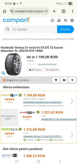 Hankook Ventus s1 evo 3 255/45/19 104W