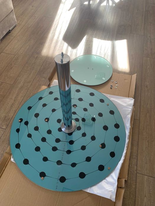 Огледална кръгла кухненска маса 100см.