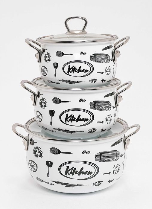 Homev Emal Kostryulkalar to'plami