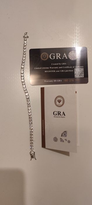 Brățară Tennis Moissanite argint 925 100% nou cu certificat autentic