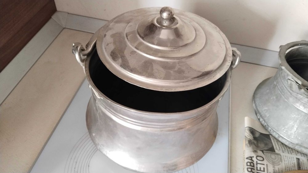 Медни бакърени котли менчета малки и голям котел