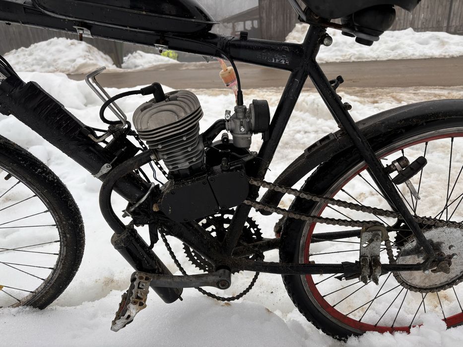 Vand bicicleta cu motor 80cc sau schimb cu cros pretul este negociabil