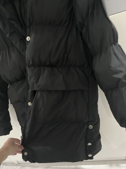 Дълго черно зимно яке,Размер М/Л