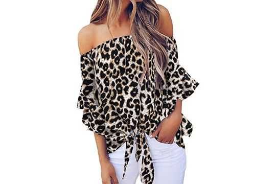 Секси дамска блуза за ежедневието шифон с отворени рамена