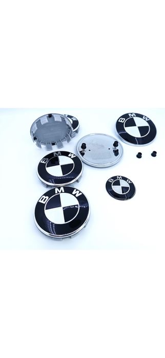 Set 7 embleme Bmw seria 1,2,3,4,5,6,7 x1,x3,x4,x5,x6,x7 alb cu negru