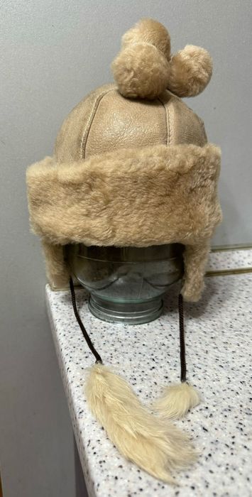 Детская дубленка + шапочка