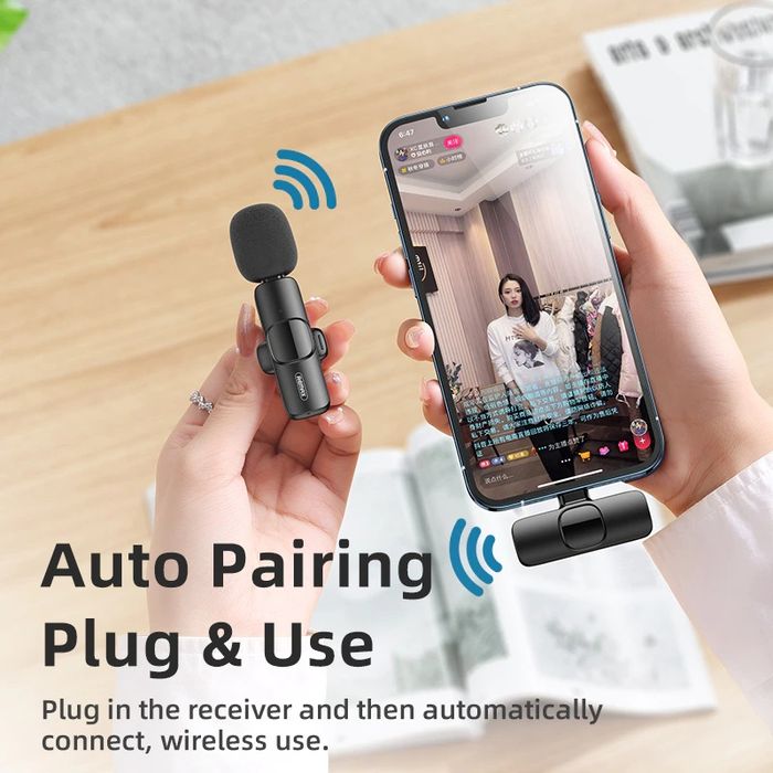 Беспроводной микрофон-петличка Remax K03 2-in-1