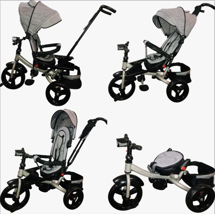 Triciclete cu pozitie de somn si far cu melodii si jocuri de lumini