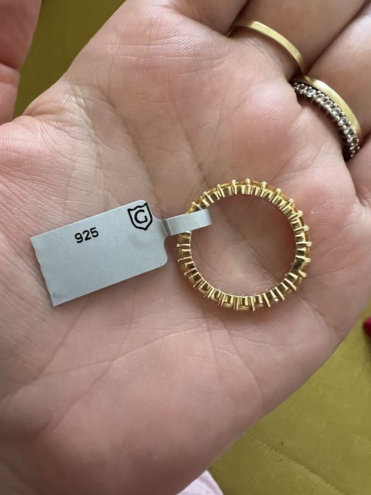 Inel Eternity cu Safire Galbene Bankaja 0.35 ct placat cu aur