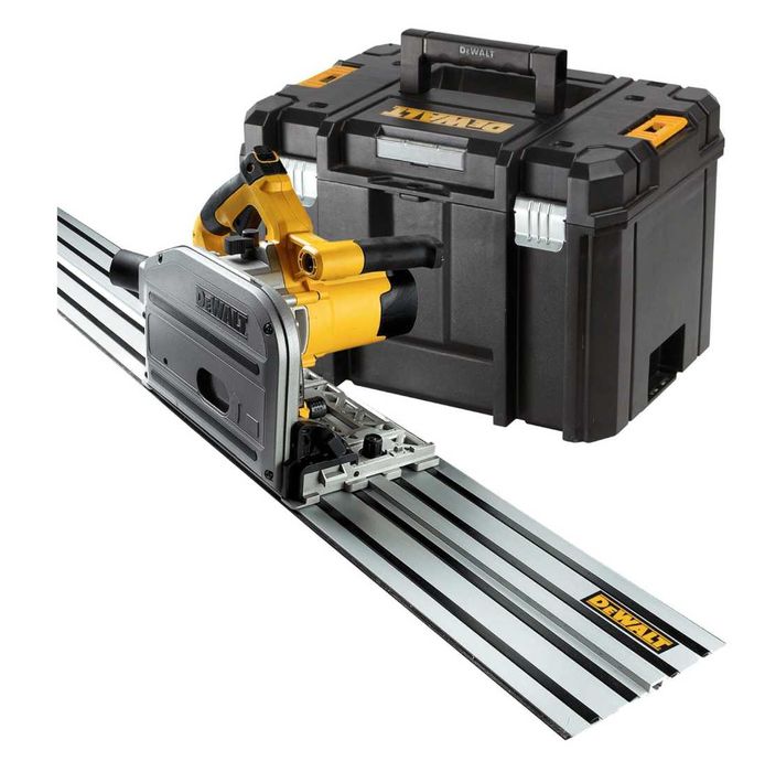 Комплект потапящ циркуляр Dewalt DWS520KTR-QS с водеща шина