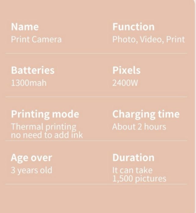 Детски фотоапарат с принтер/Children camera print