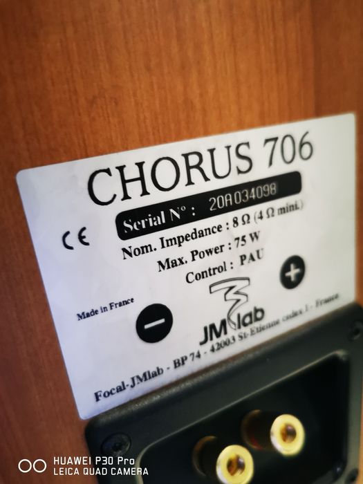 Boxe Jm Lab /Focal Opal, Chorus