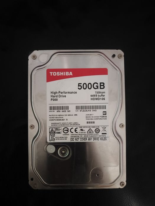 Жёсткий диск 500GB Toshiba в отличном состоянии
