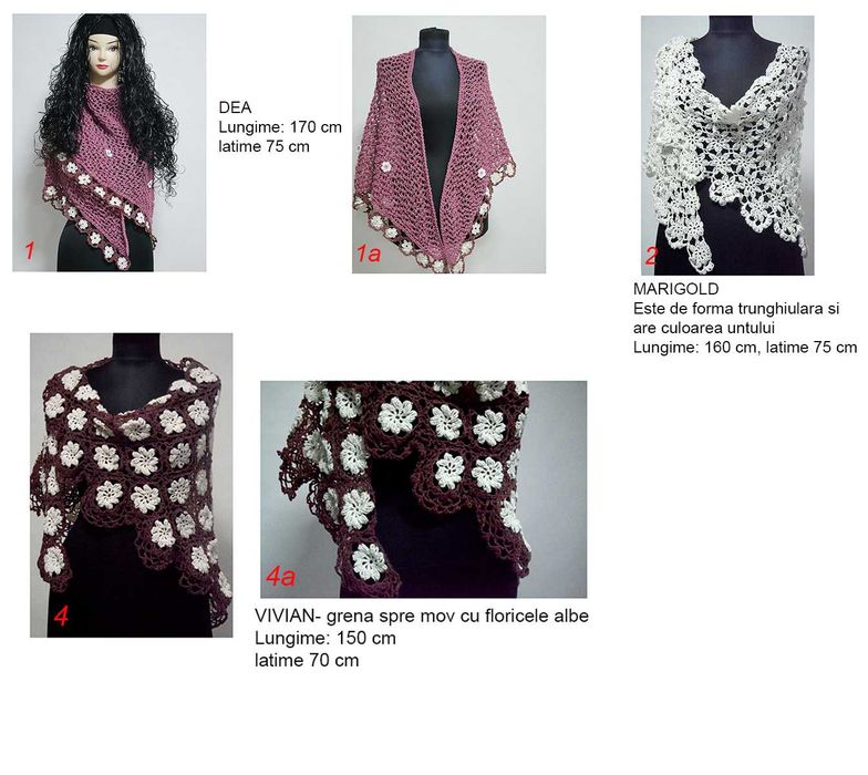 Manusi, saluri, gulere, jabouri, crosetate manual