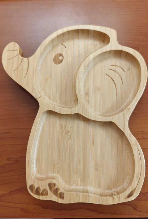 Детски комплект за хранене Oaki, Бамбукова купа, Чиния слонче, Розов