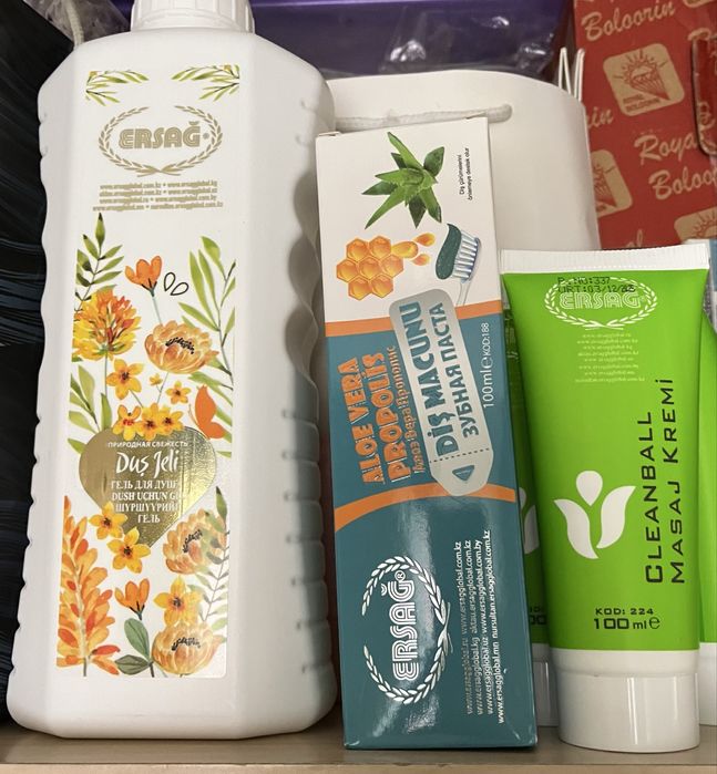 Крем массажный, гель для душа, зубная паста