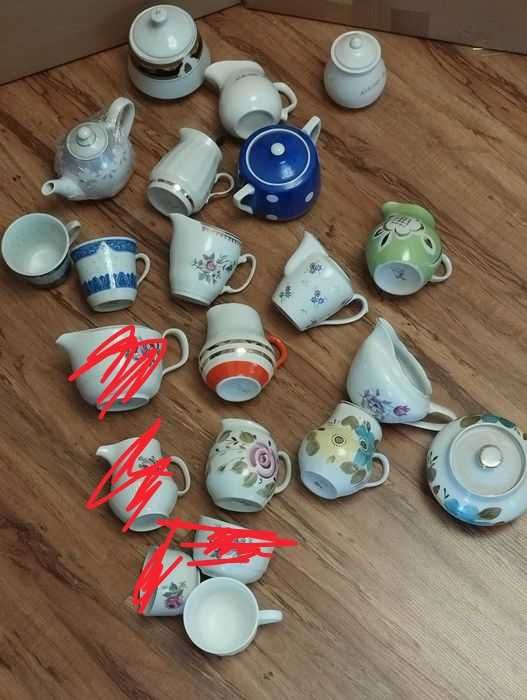 Посуда чашки, молочник, сахарница