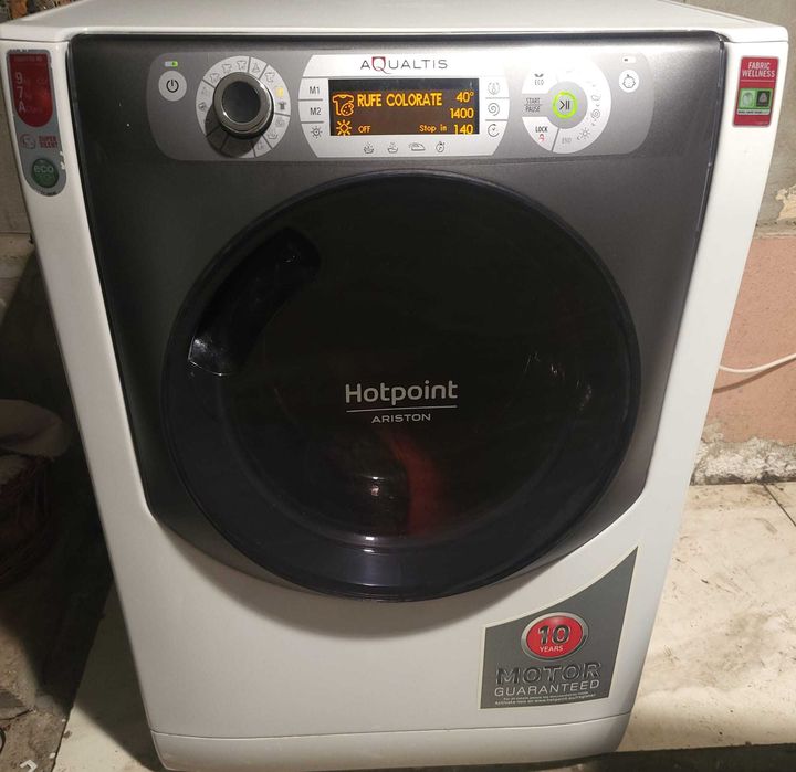 Masina de spalat rufe cu uscator Hotpoint , 1400 RPM, Spalare 9 kg, Uscare 7 kg, Clasa A, Motor Inverter