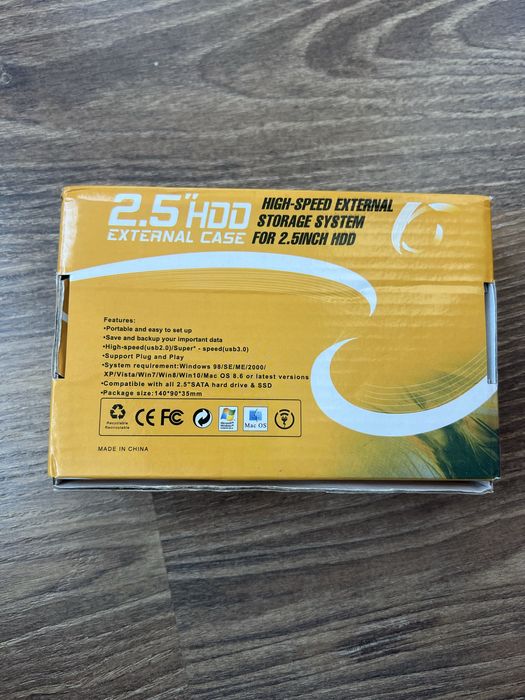 Външен хард диск 2TB USB 3.0 2.5 инча Алуминиев корпус Нов