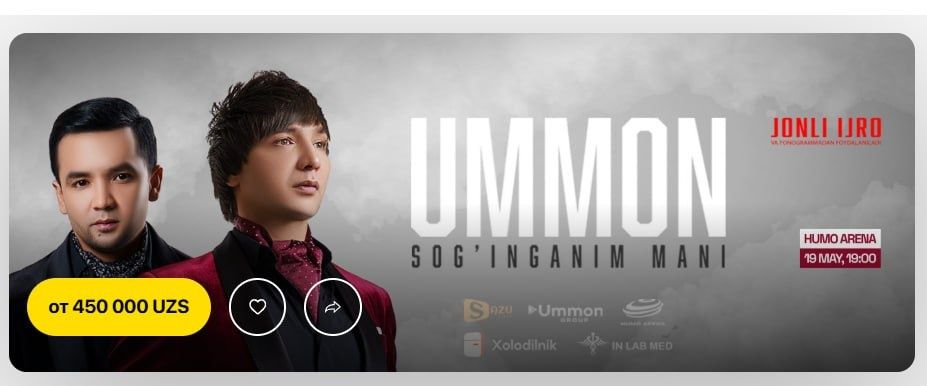 Ummon konsertiga chiptalar sotiladi