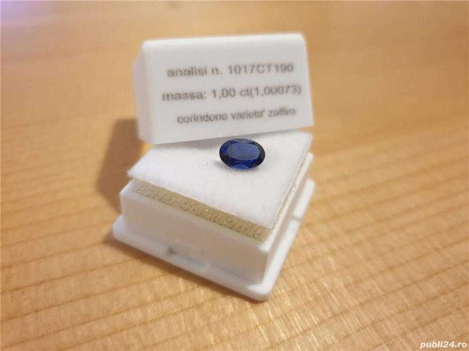 Vand URGENT SAFIR de 1.00 ct cu CERTIFICAT Gemologic, NOU!