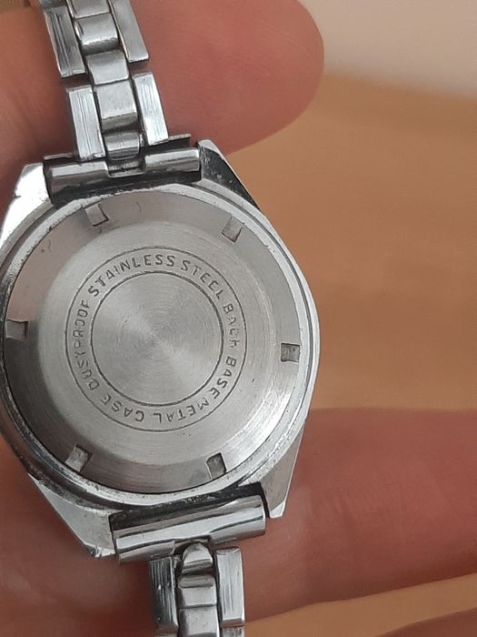 Ceas Vintage Damă Aseikon Calendar Antimagnetic, Mecanic / Manual, Brățară Metalică