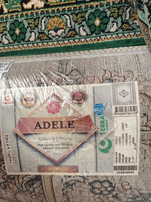 Gilam 3x6 URGAZ yumshoq oq rangda